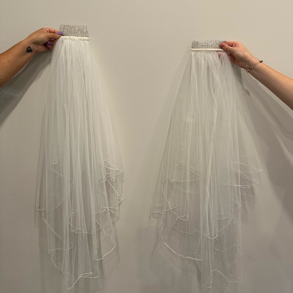 2 Genuine Swarovski Crystal Veils